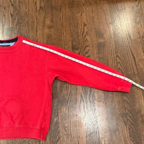 Tommy Hilfiger Vintage Y2K Red Crewneck Sweatshirt - Women's Large - Picture 6 of 11